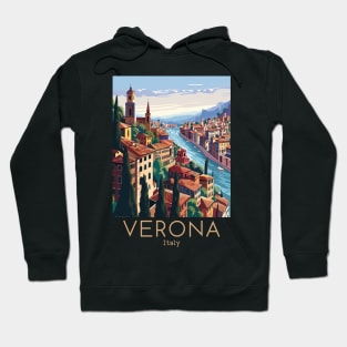 A Vintage Travel Illustration of Verona - Italy Hoodie